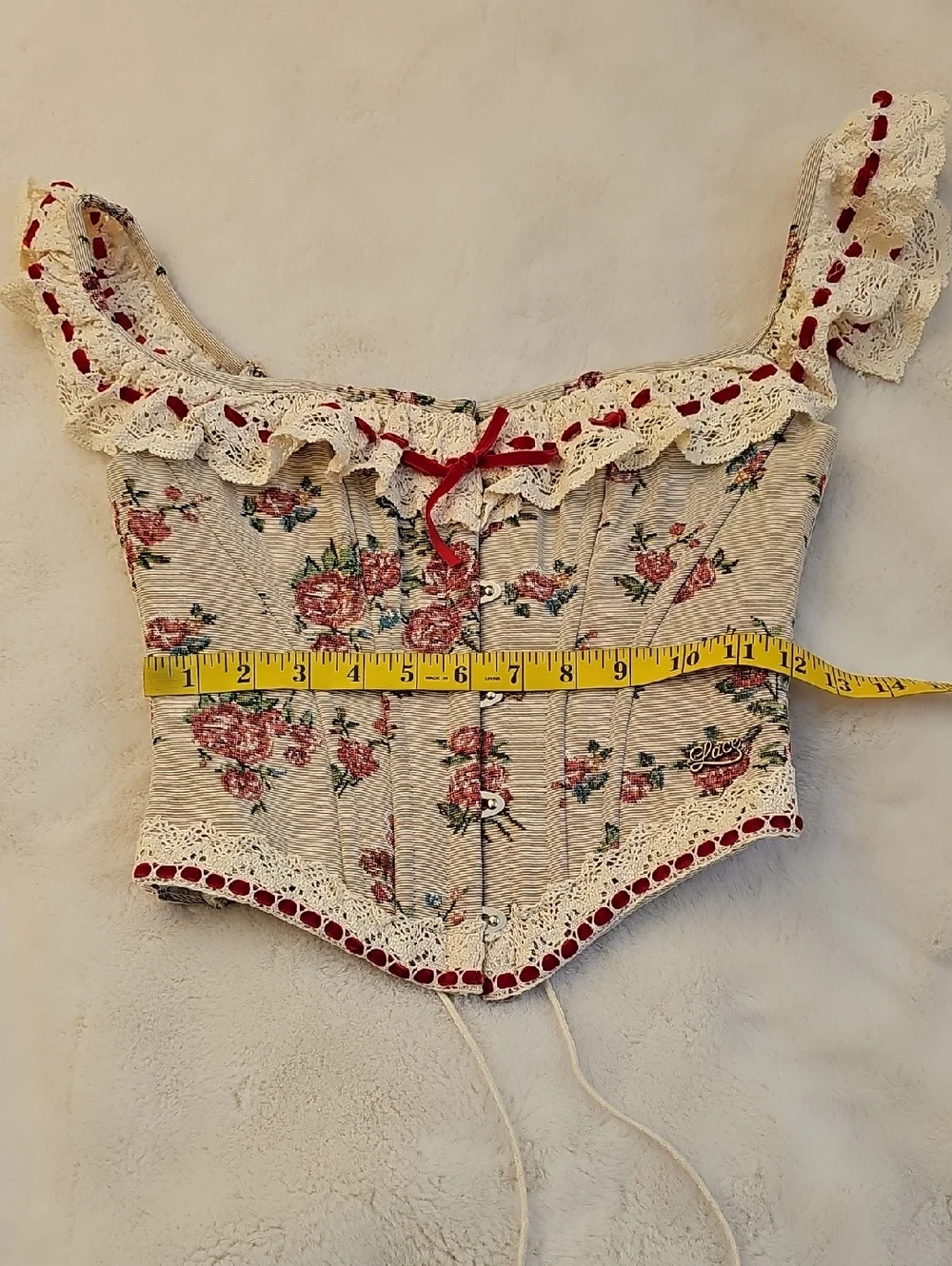 Lace Made Rosey Cottage Corset Size Small - Picture 5 of 10